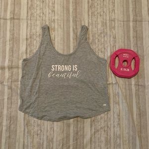 💪🏻 Marika Strong is Beautiful Grey Medium Crop Tank
